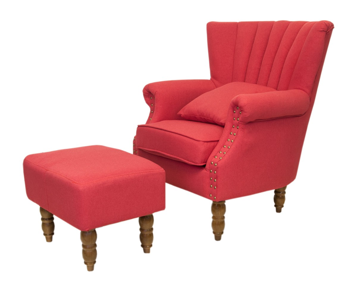Мягкие кресла с пуфами Lab Red