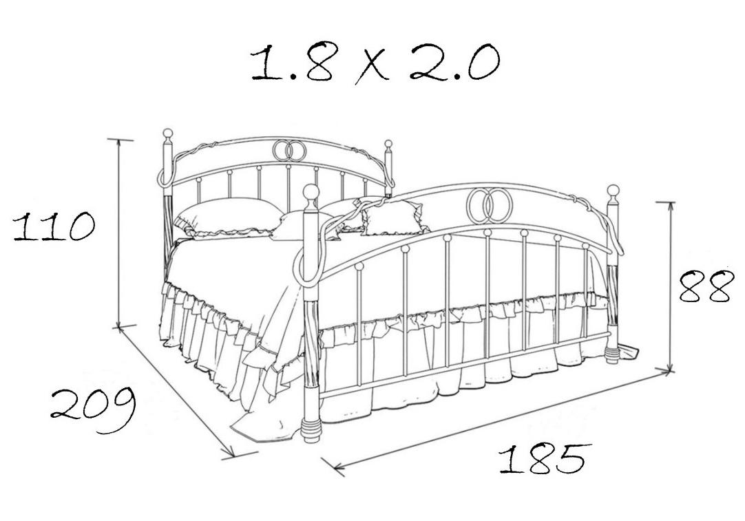 Эскизы кованых кроватей с размерами