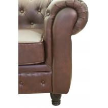  Кожаный коричневый диван Chesterfield brown 3S, фото 2 