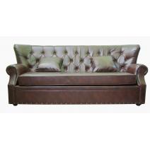  Коричневый диван из натуральной кожи Tesco, фото 1 