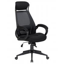  Офисное кресло для руководителей DOBRIN STEVEN BLACK, чёрный пластик, чёрная ткань, фото 2 