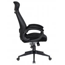  Офисное кресло для руководителей DOBRIN STEVEN BLACK, чёрный пластик, чёрная ткань, фото 3 