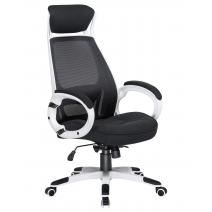  Офисное кресло для руководителей DOBRIN STEVEN WHITE, белый пластик, чёрная ткань, фото 2 