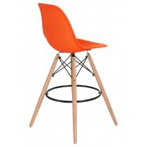  Стул барный DOBRIN DSW BAR, ножки светлый бук, цвет сиденья оранжевый (O-02), фото 4 