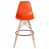  Стул барный DOBRIN DSW BAR, ножки светлый бук, цвет сиденья оранжевый (O-02), фото 6 
