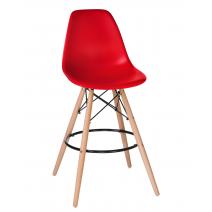  Стул барный DOBRIN DSW BAR, ножки светлый бук, цвет сиденья красный (R-02), фото 1 