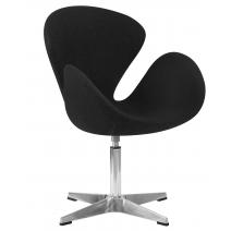  Кресло дизайнерское DOBRIN SWAN, черная ткань AF9, алюминиевое основание, фото 1 