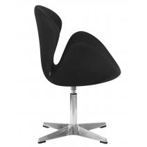  Кресло дизайнерское DOBRIN SWAN, черная ткань AF9, алюминиевое основание, фото 2 