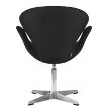  Кресло дизайнерское DOBRIN SWAN, черная ткань AF9, алюминиевое основание, фото 4 