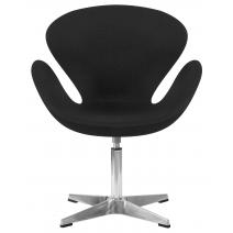  Кресло дизайнерское DOBRIN SWAN, черная ткань AF9, алюминиевое основание, фото 5 