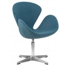  Кресло дизайнерское DOBRIN SWAN, синяя ткань IF6, алюминиевое основание, фото 1 