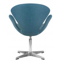  Кресло дизайнерское DOBRIN SWAN, синяя ткань IF6, алюминиевое основание, фото 4 