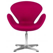  Кресло дизайнерское DOBRIN SWAN, бордо ткань AF5, алюминиевое основание, фото 6 