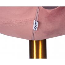  Кресло дизайнерское DOBRIN SWAN, розовый велюр BLUVEL52, золотое основание, фото 8 