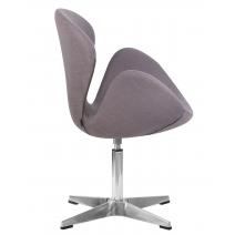  Кресло дизайнерское DOBRIN SWAN, серая ткань IF11, алюминиевое основание, фото 2 