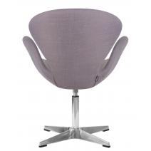  Кресло дизайнерское DOBRIN SWAN, серая ткань IF11, алюминиевое основание, фото 4 