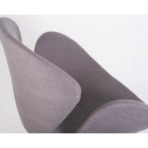  Кресло дизайнерское DOBRIN SWAN, серая ткань IF11, алюминиевое основание, фото 8 