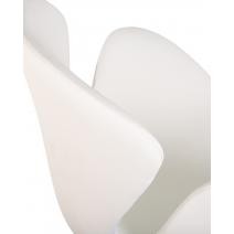  Кресло дизайнерское DOBRIN SWAN, белый кожзам P23, алюминиевое основание, фото 8 
