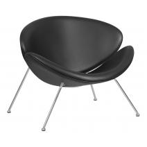  Кресло дизайнерское DOBRIN EMILY, черный винил YP16, хромированная сталь, фото 1 