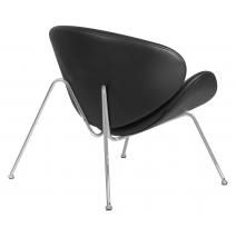  Кресло дизайнерское DOBRIN EMILY, черный винил YP16, хромированная сталь, фото 4 