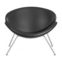  Кресло дизайнерское DOBRIN EMILY, черный винил YP16, хромированная сталь, фото 6 