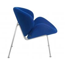  Кресло дизайнерское DOBRIN EMILY, синяя ткань AF6, хромированная сталь, фото 3 