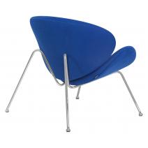  Кресло дизайнерское DOBRIN EMILY, синяя ткань AF6, хромированная сталь, фото 4 