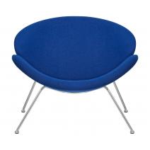 Кресло дизайнерское DOBRIN EMILY, синяя ткань AF6, хромированная сталь, фото 6 