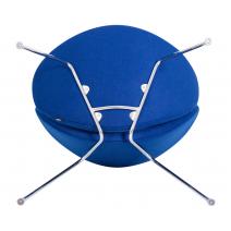  Кресло дизайнерское DOBRIN EMILY, синяя ткань AF6, хромированная сталь, фото 7 