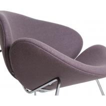  Кресло дизайнерское DOBRIN EMILY, серая ткань AF7, хромированная сталь, фото 9 