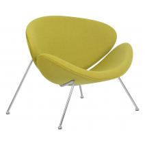  Кресло дизайнерское DOBRIN EMILY, светло-зеленая ткань AF3, хромированная сталь, фото 2 