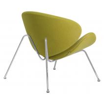  Кресло дизайнерское DOBRIN EMILY, светло-зеленая ткань AF3, хромированная сталь, фото 4 