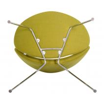  Кресло дизайнерское DOBRIN EMILY, светло-зеленая ткань AF3, хромированная сталь, фото 7 