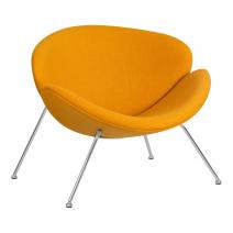  Кресло дизайнерское DOBRIN EMILY, желтая ткань AF13, хромированная сталь, фото 1 