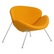  Кресло дизайнерское DOBRIN EMILY, желтая ткань AF13, хромированная сталь, фото 2 