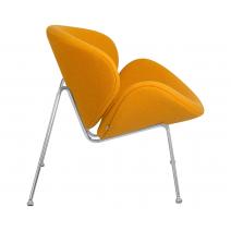  Кресло дизайнерское DOBRIN EMILY, желтая ткань AF13, хромированная сталь, фото 3 