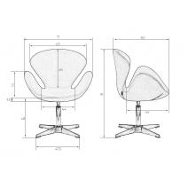  Кресло дизайнерское DOBRIN SWAN, бордо ткань AF5, алюминиевое основание, фото 11 