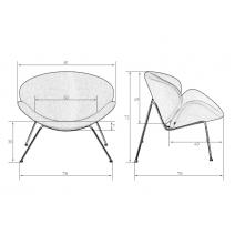  Кресло дизайнерское DOBRIN EMILY, черный винил YP16, хромированная сталь, фото 11 