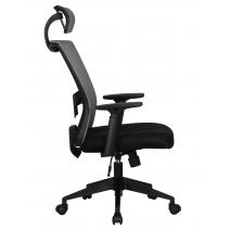  Офисное кресло для персонала DOBRIN NIXON, чёрный, серая сетка, фото 3 