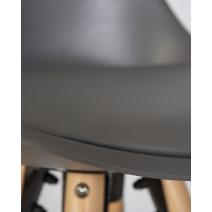  Стул полубарный DOBRIN RONNI, ножки светлый бук, тёмно-серый (GR-04), фото 9 