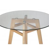  Стол обеденный DOBRIN HENRY`90 GLASS, столешница стекло, деревянное основание, фото 4 