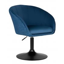  Кресло дизайнерское DOBRIN EDISON BLACK, синий велюр (1922-20), фото 1 