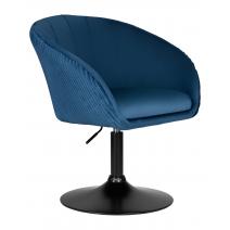  Кресло дизайнерское DOBRIN EDISON BLACK, синий велюр (1922-20), фото 2 
