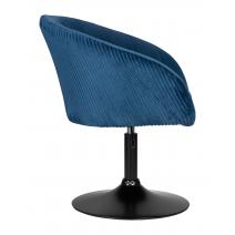  Кресло дизайнерское DOBRIN EDISON BLACK, синий велюр (1922-20), фото 3 