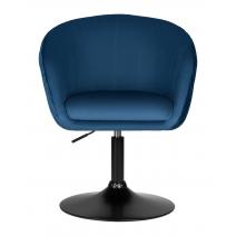  Кресло дизайнерское DOBRIN EDISON BLACK, синий велюр (1922-20), фото 6 