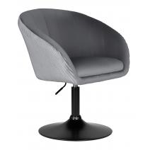  Кресло дизайнерское DOBRIN EDISON BLACK, серый велюр (1922-19), фото 2 