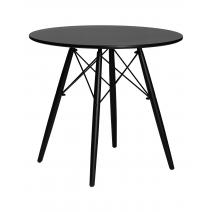  Стол обеденный DOBRIN CHELSEA`80 BLACK, столешница черная, основание черное, фото 1 