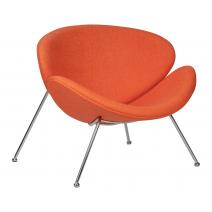  Кресло дизайнерское DOBRIN EMILY, оранжевая ткань AF, хромированная сталь, фото 1 