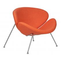  Кресло дизайнерское DOBRIN EMILY, оранжевая ткань AF, хромированная сталь, фото 2 