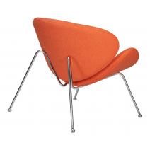  Кресло дизайнерское DOBRIN EMILY, оранжевая ткань AF, хромированная сталь, фото 4 